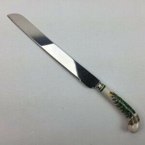Vintage Spode Christmas Tree Cake Knife Ceramic Handle With Box Utensil